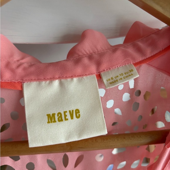 Maeve Pink Sleeveless Tie Front Blouse - Picture 3 of 3